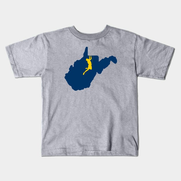 West Virginia Climbing Kids T-Shirt by esskay1000